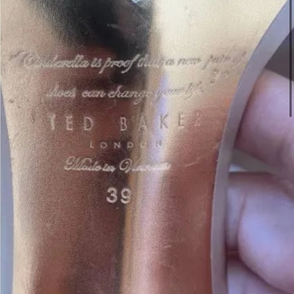 Ted Baker London Shoes Sz 8 Chablise Rose Gold Heels Mules - Picture 11 of 12